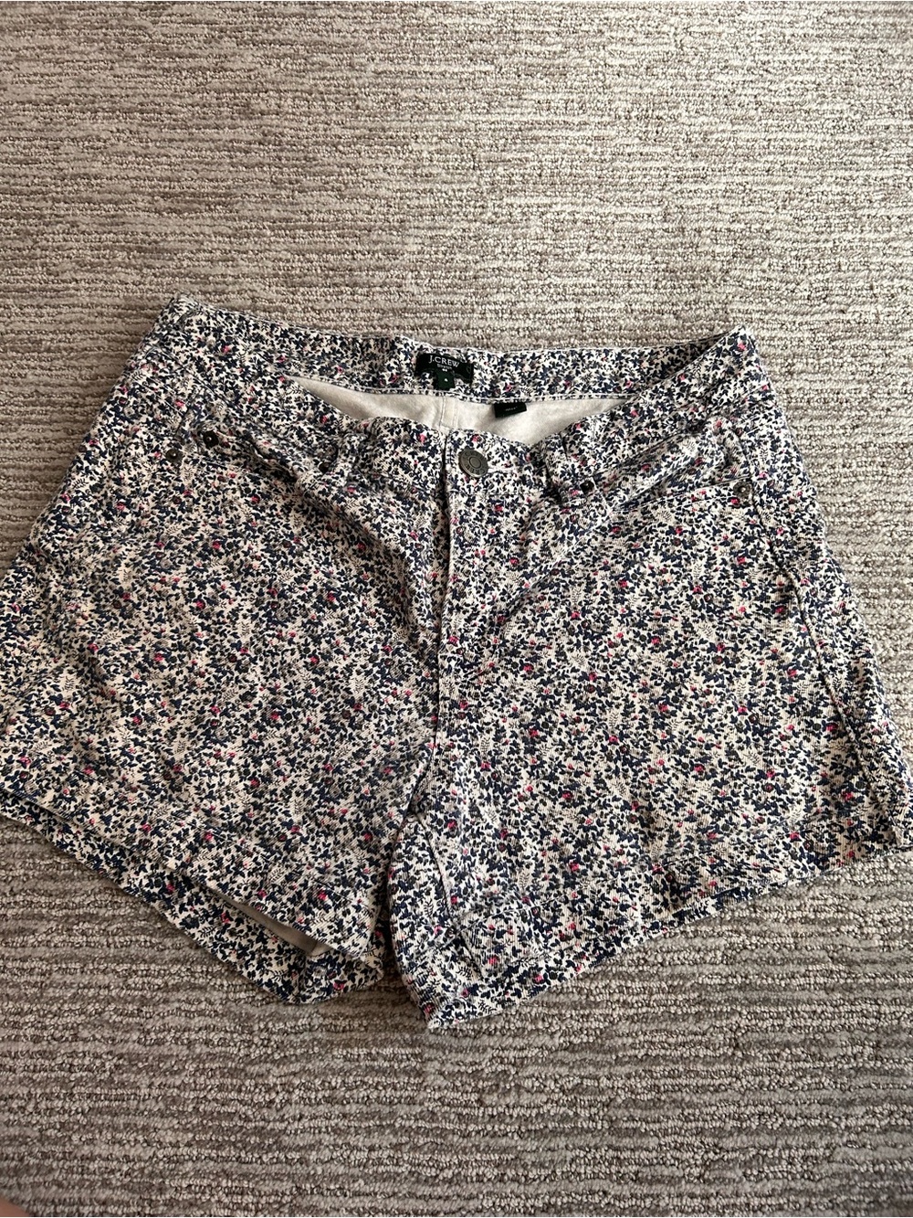 J. Crew Floral Print Shorts in Cream, Navy & Pink